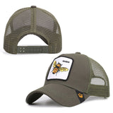 bee embroidery mesh baseball cap