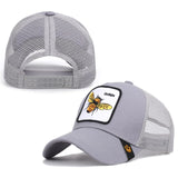 bee embroidery mesh baseball cap