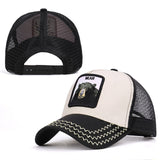 bee embroidery mesh baseball cap